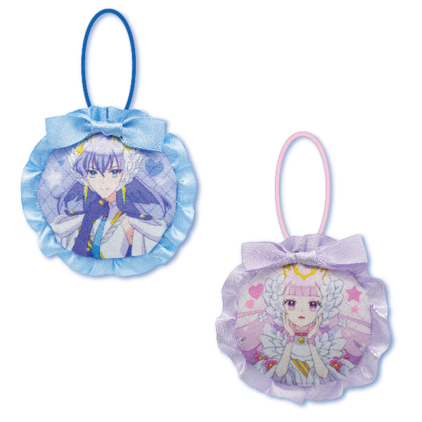 ゴムひも付きロゼット風チャーム ヴィオラ/ネージュ